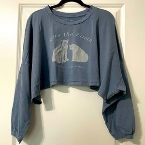 American Eagle Long Sleeve Crop Top